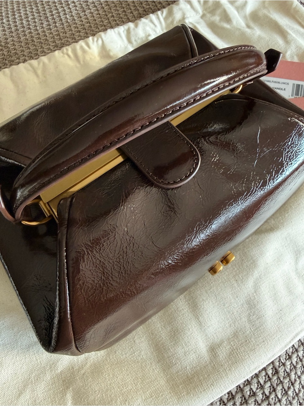 EUC, Ret. $505, Cult Gaia Fawn Leather Top Handle Bag | Worn Once | Callout - Picture 4 of 6